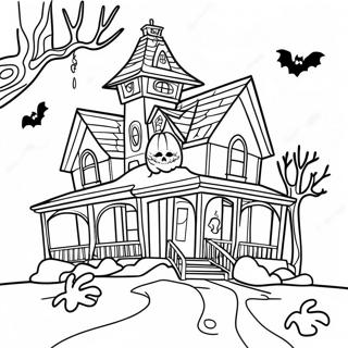 Spooky Goosebumps Haunted House Coloring Page 87851-28269