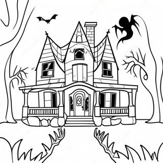 Spooky Goosebumps Haunted House Coloring Page 87851-28452