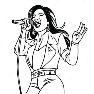 Selena Quintanilla Singing On Stage Coloring Page 87902-28486
