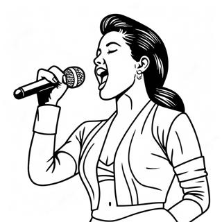 Selena Quintanilla Singing On Stage Coloring Page 87902-28488