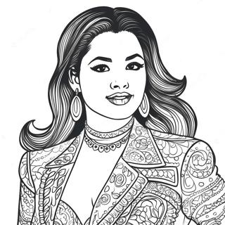 Selena Quintanilla In Sparkly Outfit Coloring Page 87903-28312