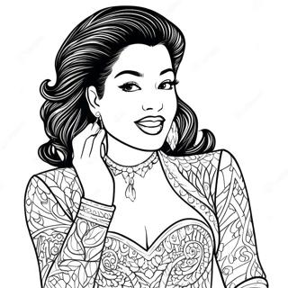 Selena Quintanilla In Sparkly Outfit Coloring Page 87903-28491