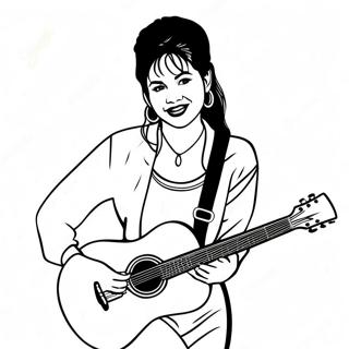 Selena Quintanilla With Guitar Coloring Page 87905-28317