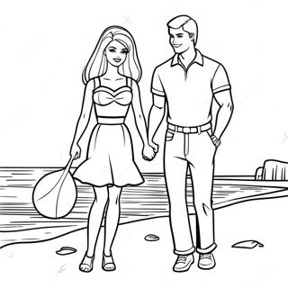 Barbie And Ken At The Beach Coloring - 87983 28377 