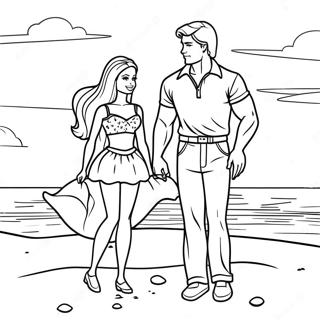 Barbie And Ken At The Beach Coloring Page 87983-28557
