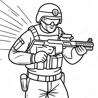 Swat Officer In Action Coloring Page 88032 28405