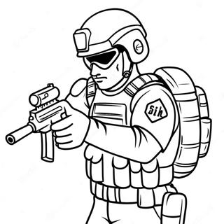 Swat Officer In Action Coloring Page 88032 28407