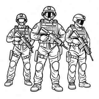 Swat Team Members In Uniform Coloring Page 88035 28597