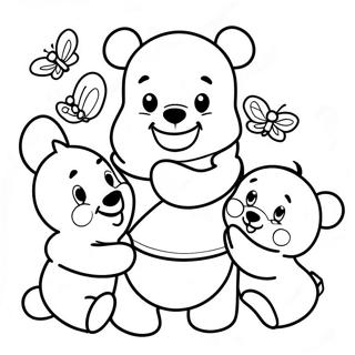 Cute Baby Winnie The Pooh With Friends Coloring Page 88057-28605