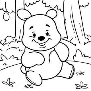 Playful Baby Winnie The Pooh In The Forest Coloring Page 88059 28609