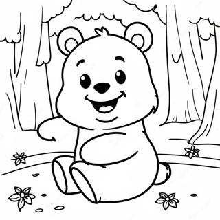 Playful Baby Winnie The Pooh In The Forest Coloring Page 88059 28610