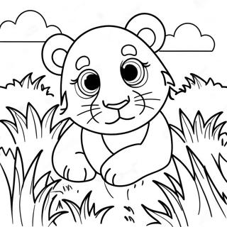 Playful Leo In The Grass Coloring Page 88187-28711