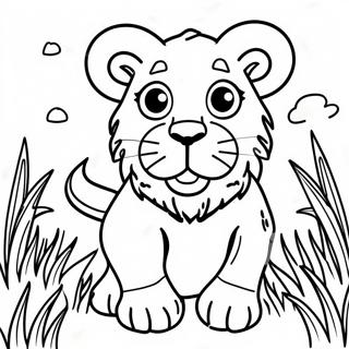 Playful Leo In The Grass Coloring Page 88187-28712