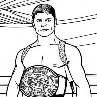 Cody Rhodes With Championship Belt Coloring Page 88287 28786