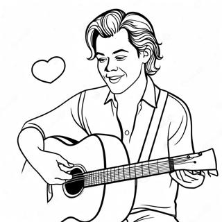 Harry Styles Playing Guitar Coloring Page 88340-28830