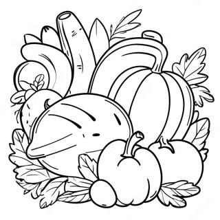 Cornucopia Harvest Coloring Page 88595-29019