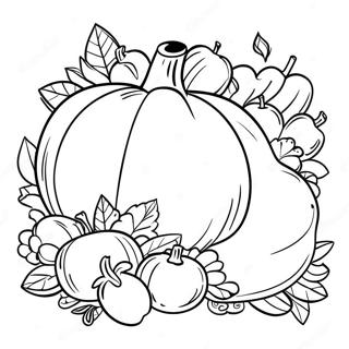 Thanksgiving Cornucopia Coloring Page 88596-29021