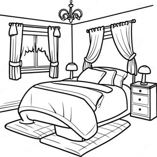 Cozy Bedroom Coloring Page 88829-29204
