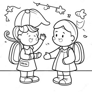 First Day Of School Kindergarten Coloring Pages