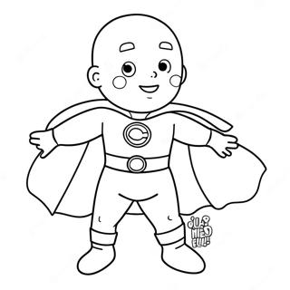 Caillou In A Superhero Costume Coloring Page 88883 29254