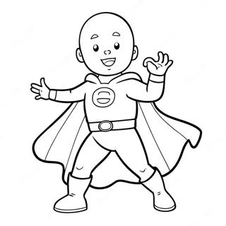 Caillou In A Superhero Costume Coloring Page 88883 29255
