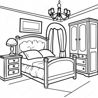 Colorful Bedroom Furniture Coloring Page 88933-29288