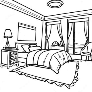 Spacious Bedroom With Window Coloring Page 88934 29290