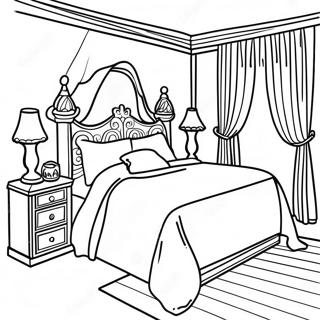 Fantasy Themed Bedroom Coloring Page 88935-29293
