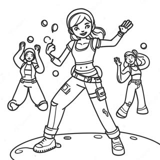 Fortnite Girl Dancing Coloring Page 88960 29310