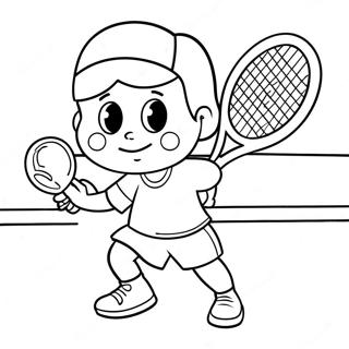 Cute Cartoon Tennis Player Coloring Page 89188-29477