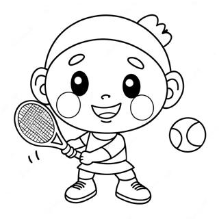 Cute Cartoon Tennis Player Coloring Page 89188-29478