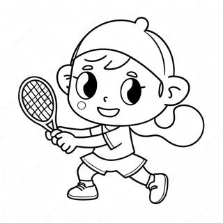 Cute Cartoon Tennis Player Coloring Page 89188-29479