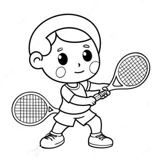 Cute Cartoon Tennis Player Coloring Page 89188-29480