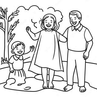 Joyful Family Baptism Coloring Page 89242 29527