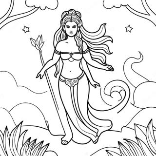 Mythical Goddess In Nature Coloring Page 89292-29557