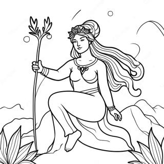 Mythical Goddess In Nature Coloring Page 89292-29558