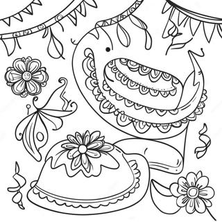 Colorful Fiesta Decorations Coloring Page 89601-29797