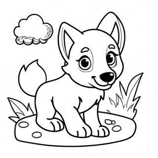 Playful Wolf Pup Coloring Page 89628-29822