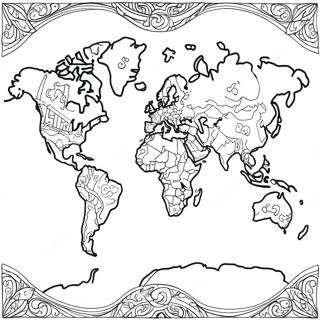 Detailed World Map Coloring Page 89653-29838