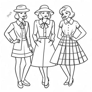 Vintage Preppy Outfits Coloring Page 89680-29865