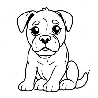 Playful Boxer Dog Coloring Page 89704-29877