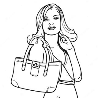 Stylish Coquette With A Handbag Coloring Page 89759-29930
