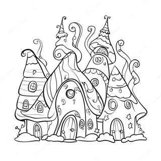 Whoville Houses Coloring Pages