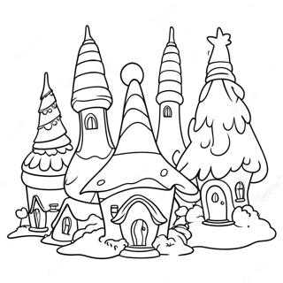 Magical Whoville Houses Coloring Page 89888 30028
