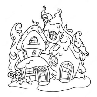 Whoville Houses With Snow Coloring Page 89889-30029