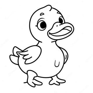 Cheerful Yellow Duckling Coloring Page 90015 30121