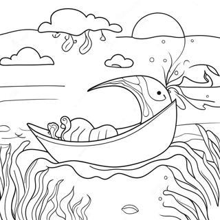 Watercolor Ocean Scene Coloring Page 90064-30153