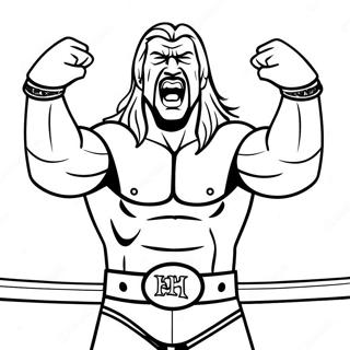 Epic Triple H In The Ring Coloring Page 90093 30186