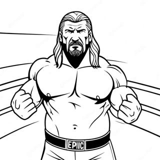 Epic Triple H In The Ring Coloring Page 90093 30187