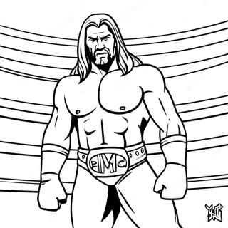 Epic Triple H In The Ring Coloring Page 90093 30188